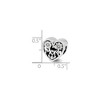Black Bow Jewelry Sterling Silver Floral MOM Heart Bead Charm - 3 of 4