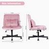 Dsvimoy Task and Office Chair Stylish Cross Legged Chair with Wheels for Home and Office, Pink, 26"*22.5"*11" - 3 of 4