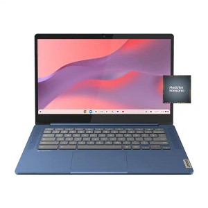 Lenovo - IdeaPad Slim 3 Chromebook 14" Full HD Laptop - MediaTek Kompanio 520 - 4GB Memory - 64GB eMMC - Abyss Blue - 1 of 4