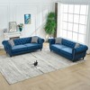 3+3 Seater Chesterfield Velvet Upholstery Sofa with Roll Armrest & Nailhead, Mid Century Modern Upholstered Couch for Living Room, Office, Apartment - 2 of 4