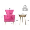 NicBex Velvet Accent Chair,Upholstered Living Room Chairs with High Wingbackrest and Gold Legs,Modern Armchair,Accent Chairs for Living Room - 3 of 4