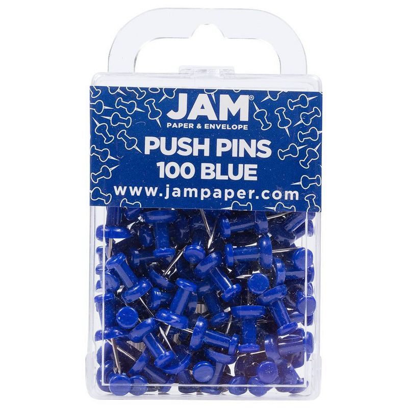 JAM Paper 100pk Colorful Push Pins, 1 of 9