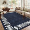 Modern Washable Area Rug for Living Room, Bordered Minimalist Home Decorative Carpet, Non Slip Soft Bedroom Rugs - 2 of 4
