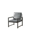 Runesay Gray Retro Leisure Accent Chair with Extra Soft Padded and Cushion, Metal Armrests - 2 of 4