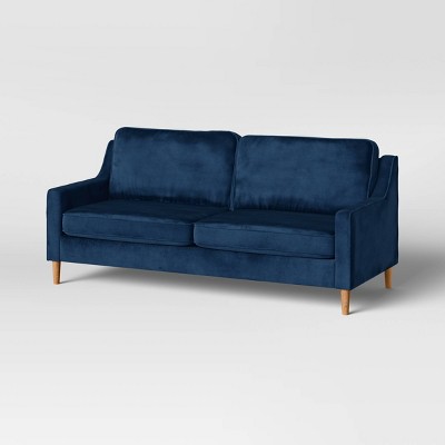 Prescott Slope Arm Sofa Blue Velvet - Threshold™