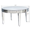 Round Coffee Table with Glass Top, Starburst Mirror Mosaic Accent, Modern Luxury Coffee Table for Living Room or Sofa Centerpiece-The Pop Home - 4 of 4