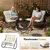 VINGLI Rocking Patio Chairs Set of 2 with Side Table, Heavy Duty 400 LBS Capacity, Padded Outdoor Indoor Rockers, White - 3 of 4