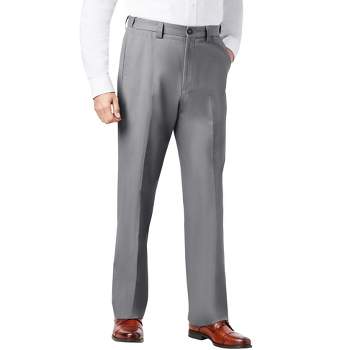 KingSize Men's Big & Tall Relaxed Fit Wrinkle-Free Expandable Waist Plain Front Pants