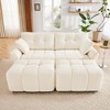 78.7" Chenille Modular Sectional Sofa Bed with High-Resilience Cushions and 2 Ottomans for Small Living Room - 3 of 4
