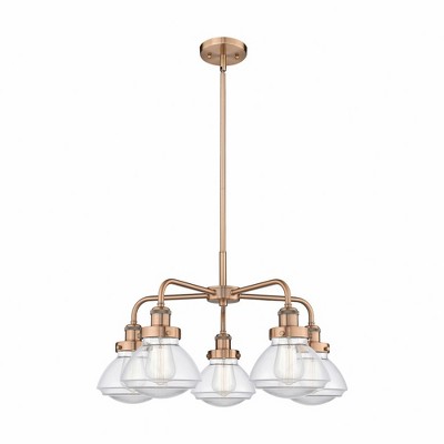 Olean - 5 Light Stem Hung Chandelier In Art Deco Style-13.5 Inches Tall and 24.5 Inches Wide