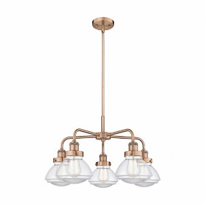 Olean - 5 Light Stem Hung Chandelier In Art Deco Style-13.5 Inches Tall and 24.5 Inches Wide - 1 of 1