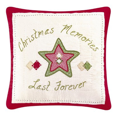 C&F Home 16" x 16" Christmas Memories Quilted Pillow