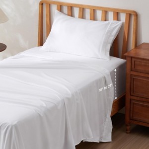 Deep Pocket Sheets Set - Fits Mattresses Up to 21 Inches Thick - 4 Piece GentleSoft™ Bed Sheets, Moisture Wicking, Soft & Cooling Bedsheet & Pillowcas - 1 of 4