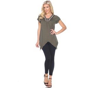 Women's Embellished V-Neck Fenella Top Tunic - White Mark - 1 of 3