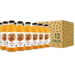 Just Ice Tea Organic Peach Oolong – 16 oz Glass Bottles, 12-Pack – Unsweetened Brewed Tea with Organic Ingredients – No Sugar, No Junk, Just Tea - 1 of 4