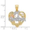 Black Bow Jewelry 14k Two Tone Gold and White Rhodium #1 Grandma Hearts Pendant, 20mm - 4 of 4