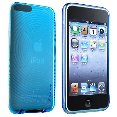 Insten Tpu Rubber Skin Case Compatible With Apple Ipod Touch 2nd / 3rd Gen,  Clear Blue Concentric Circle : Target