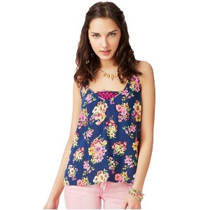 Aeropostale Womens Floral Mesh Racerback Tank Top - 1 of 2