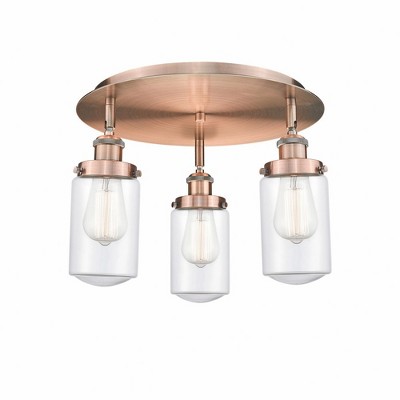 Dover - 3 Light Flush Mount In Art Deco Style-10 Inches Tall and 16.25 Inches Wide