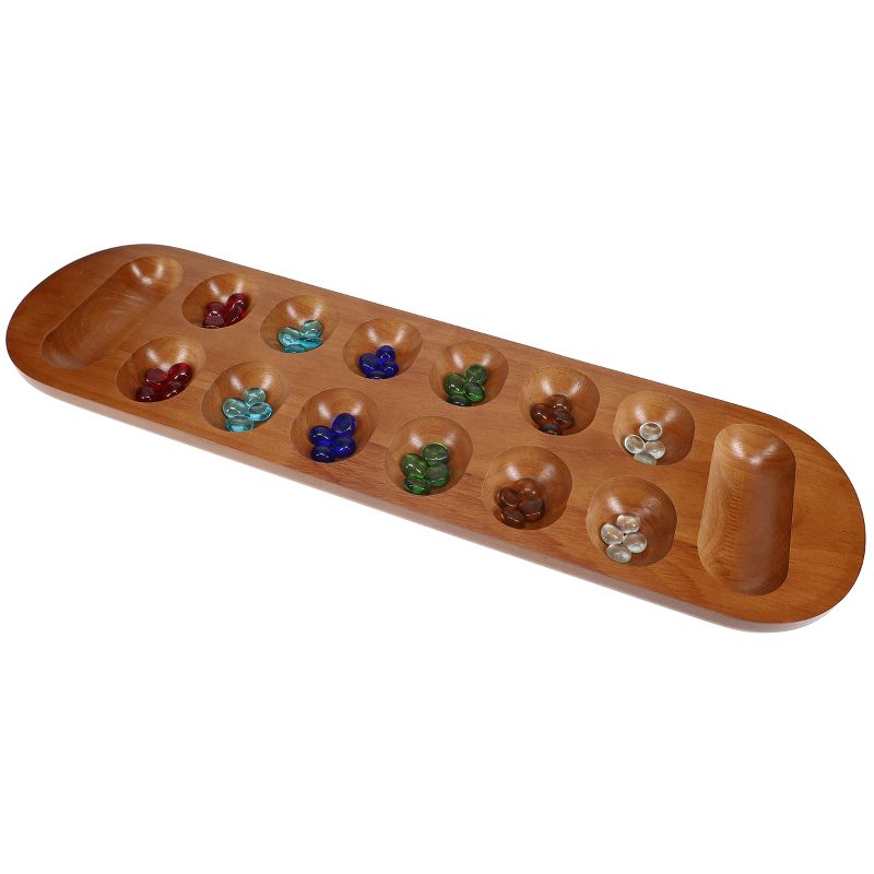 WE Games  Solid Wood Mancala Board Game with Walnut Stain - 22 in., 4 of 10