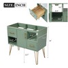 Akoasm 36 Inch Wood Bathroom Storage Vanity Cabinet With Drawers & Adjustabl Shelfes(NO SINK BASIN)-Green - 2 of 4