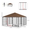 Kumasinova 83"/56"/50" Dog Kennel Outdoor with Covered Roof,83.Large Dog Playpen with Rotating Bowl,Garden Dog Play Pen for Small Dogs,Ducks,Rabbits - 2 of 4