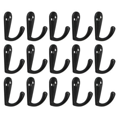Unique Bargains Zinc Alloy Wall Mounted Rust Resistant Towel Coat Hook 15 Pcs