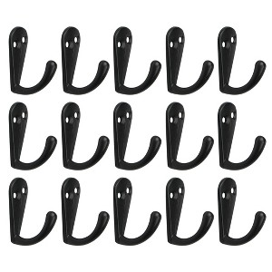 Unique Bargains Zinc Alloy Wall Mounted Rust Resistant Towel Coat Hook 15 Pcs - 1 of 3