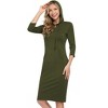 Women's Hoodie Dress Pullover Hoody Dress Casual Fitted Knee Length Dress with Pocket - 3 of 4
