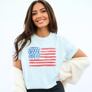 Simply Sage Market American Flag Smudged Garment Dyed Tee - 1 of 4