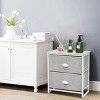 Tangkula 2-Drawer Nightstands Organizer End Table Storage Unit Bedroom White/Black - 2 of 4