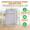 NutriChef Non Stick Baking Sheets, Cookie Pan Aluminum Bakeware with Cooling Rack, Professional Quality Kitchen Cooking Non-Stick Bake Trays - 2 of 3
