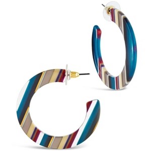 SHINE by Sterling Forever 1.75" Resin Flat Hoop Earrings - 1 of 3