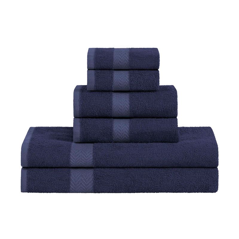 Absorbent Eco-Friendly Cotton Assorted 6-Piece Bath, Hand, Face Towel Set by Blue Nile Mills, 1 of 9