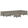 vidaXL 8 Piece Patio Lounge Set with Cushions Gray Poly Rattan - 4 of 4