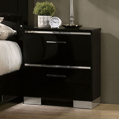 NicBex 23.25 Inch Nightstand with 2 Drawers,Bedside Tables with USB Charger for Bedroom,Living Room