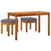 vidaXL 3 Piece Patio Dining Set with Cushions Solid Wood Acacia - 3 of 4