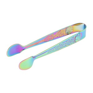 Unique Bargains Food Tongs Round Head Rose Design Dishwasher Safe 304 Stainless Steel 1Pc - 1 of 3