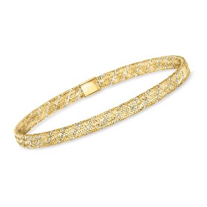 Ross-Simons Italian 10kt 2-Tone Gold Mesh Stretch Bracelet - 1 of 4