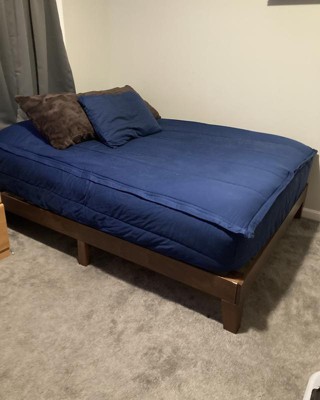 King Amalia Solid Wooden Platform Bed: Minimalist Frame, No Box Spring ...