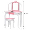 2-in-1 Princess Vanity Set,Princess Makeup Table with Mirror, Stool, Tri-Folding Mirror & Drawer - 3 of 4