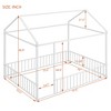 Twin Size Metal Bed House Bed Frame with Fence, for Kids, Teens, Girls, Boys, Pink - 4 of 4