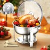 VEVOR Chafing Dish Buffet Set, 5 Qt 2 Pack, Stainless Steel Chafer with 2 Full Size Pan, Round Catering Warmer Server, Silver - 2 of 4