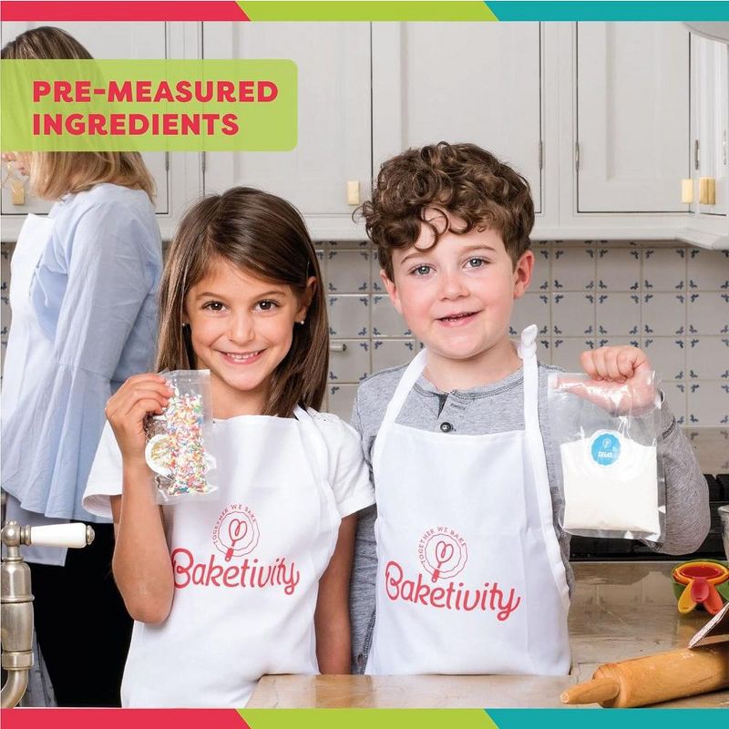 Baketivity Kids Baking Set, Meal Cooking Party Supply Kit for Teens, Real Fun Little Junior Chef Kitchen Lessons, Includes Pre-Measured Ingredients, 4 of 6