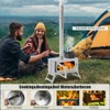 Portable Tent Stove, Wood Burning Stove with View Glass, Large Stainless Steel Stove with 5 Chimney Pipes for Outdoor Camping Heating Cooking - 3 of 4