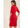 Allegra K Wome's Shawl Collar Half Sleeve Business Casual Dress - 3 of 4