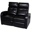 vidaXL 2-Seater Sofa – Modern Reclining Armchair with Wide Seats, Black Faux Leather Upholstery, for Living Room, Cinema Rooms, and Offices - 2 of 4