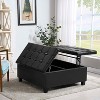 CAVINAS Rectangular Velvet Fabric Storage Ottoman Bench with 1 Pillow,Upholstered Storage Ottoman,Storage Benches for Living Room,Bedroom - 2 of 4