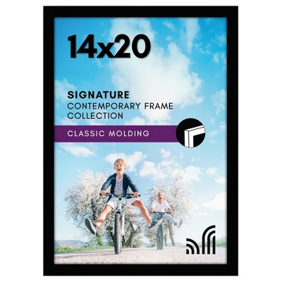 Americanflat 14x20 Picture Frame in Black - Composite Wood with Polished Plexiglass - Horizontal and Vertical Formats for Wall
