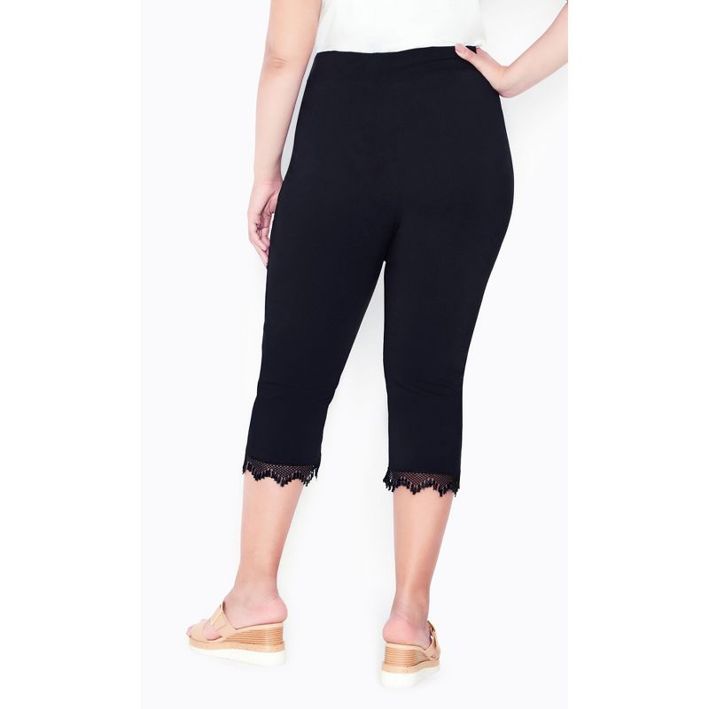 Women's Plus Size Super Stretch Lace Capri - black | AVENUE, 2 of 4